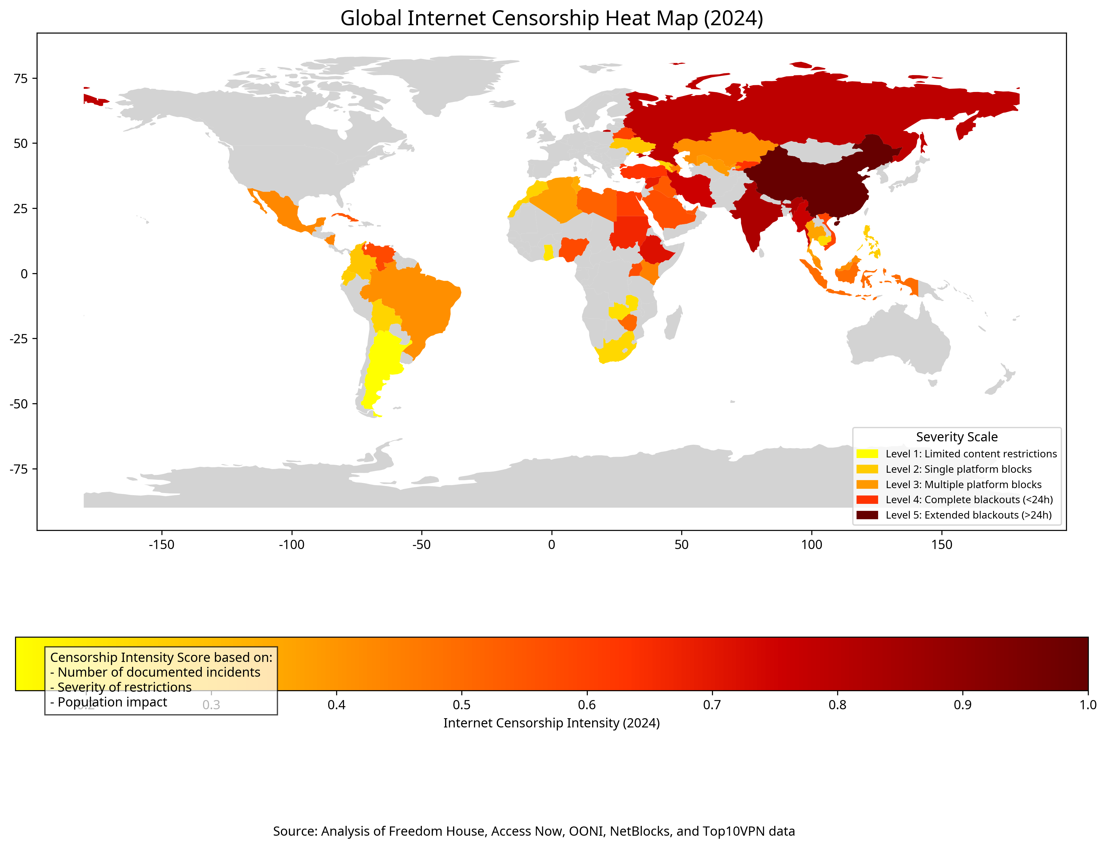 Global Internet Censorship Heat Map